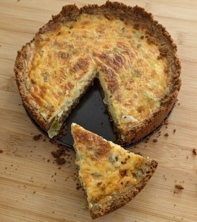 Leek Quiche Made With Holiroots Crackers