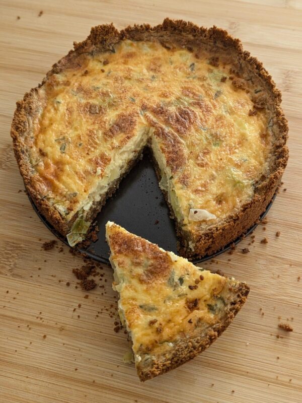 Leek Quiche Made With Holiroots Crackers